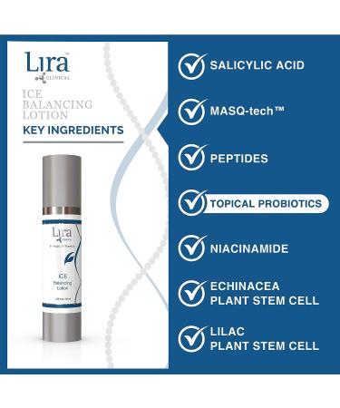 Lira Clinical Ice Balancing Lotion - Oil Control & Hydration with Probiotics, Salicylic Acid & Plant Stem Cells - 1.69 fl oz - Buy Online on GoSupps.com