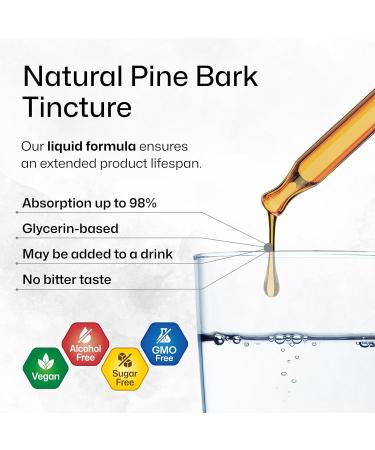 BIO KRAUTER Pine Bark Extract - Rich in Antioxidants Liquid Supplement - 400 mg French Maritime Pine Bark Extract Drops - Vegan Alcohol & Sugar Free - 2 Fl Oz 2 Fl Oz (Pack of 1) - Buy Online on GoSupps.com
