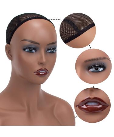 16.5 Tanned PVC Manikin Head for Wigs Display and Styling - Realistic Mannequin Head Bust Stand - PMH-DE (Pack of 1) - Buy Online on GoSupps.com