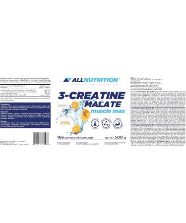 All Nutrition Tri Creatine Malate Powder - Performance & Muscle Building Supplement with Creatine Monohydrate Taurine & Vitamin B6 - 500g Orange Flavor - Buy Online on GoSupps.com
