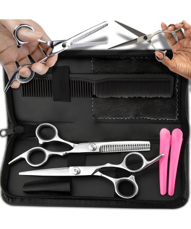 Retoo hair scissors set hairdressing scissors Effy scissors hairdresser set for men and women stainless steel hair comb 6 inch sharp hair cutting harnesses haircuts for barber etui - Buy Online on GoSupps.com