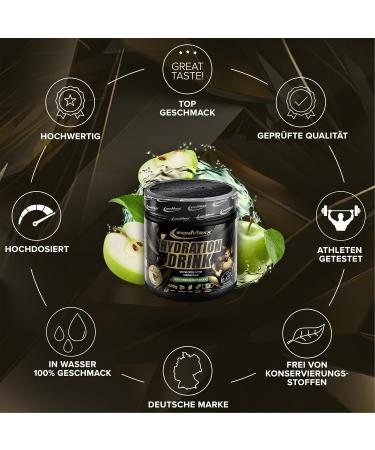Ironmaxx Hydration Drink Powder - Sour Green Apple 480g | Enhance Endurance with Unique Carb Blend | Developed with Marin ili  - Buy Online on GoSupps.com