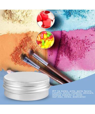 Round Silver Aluminum Storage Jars with Secure Screw Tops - Ideal for Cosmetics, Lip Balms, Candles, and Tea - Set of 24 - Buy Online on GoSupps.com