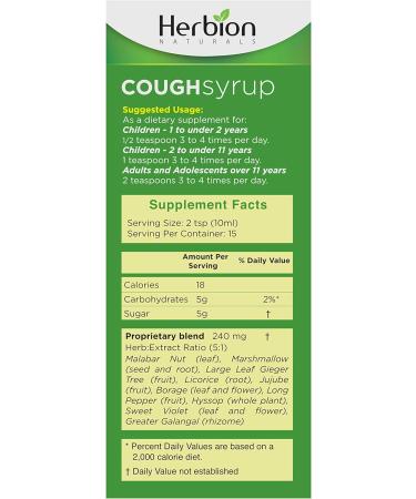 Herbion Naturals Throat Syrup - All Natural & Gluten-Free - 5 oz | Herbal Cough Relief International Shipping - Buy Online on GoSupps.com