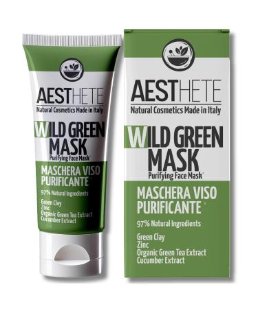 250ml Blackhead Face Mask For Women And Men With Green Clay And Zinc - Collagen Stimulating - Moisturizing Purifying Organic - Maxi Size - Sebum Regulator - Anti-Imperfections & Dilated Pores
