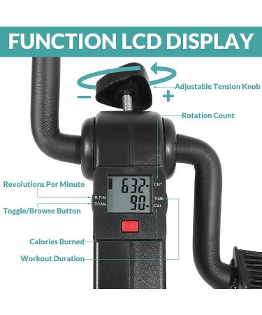 MEETWARM Pedal Exerciser with LCD Display - Portable Folding Mini Stationary Bike for Seniors - Buy Online on GoSupps.com