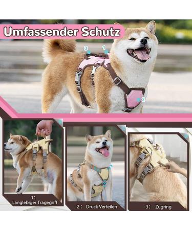 Multi-Purpose Dog Harness & Leash Set - Outbreak-Proof Anti-Train Safety Harness for Small & Medium Dogs (Pink M) - Buy Online on GoSupps.com