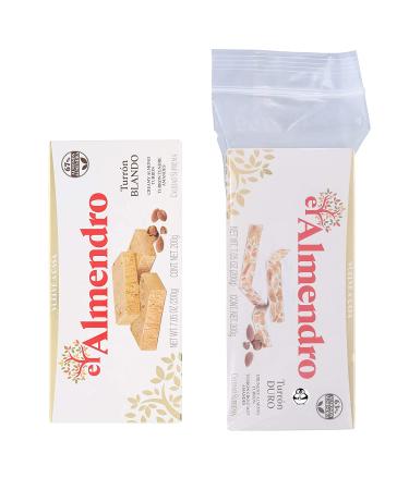 El Almendro Premium Almond Nougat and Turron Pack - Crunchy and Creamy Almond Quality Supremo - 2 Pack with Penguin Quick Storage Pouch - Buy Online on GoSupps.com