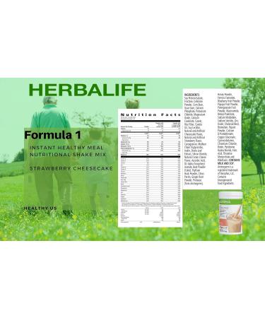 HERBALIFE Formula 1 Four Combo (Strawberry Cheesecake 750g) Healthy Nutritional Shake Mix-Herbal Aloe Concentrate Pint 473ml-PERSONALIZED Protein Powder 360g and Herbal Tea Concentrate 51g - Buy Online on GoSupps.com