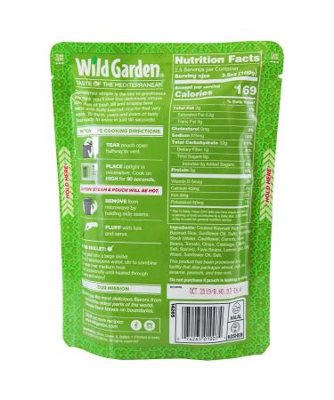 Wild Garden Dill & Fava Pilaf - 100% All-Natural, Ready to Eat, Microwavable 8.8 oz - Buy Online on GoSupps.com