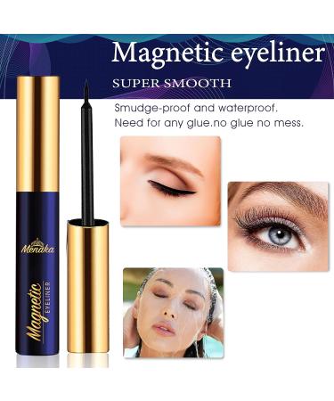 MENAKA 3D Magnetic Eyelashes with Eyeliner Kit - Natural Looking Reusable Magnetic Lashes - Easy to Apply - 10 Pairs + 4 Tubes - Buy Online on GoSupps.com