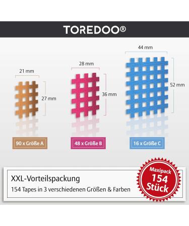 Toredoo Cross Tape Gate Tape - 154 Piece Acupuncture Plaster Set | Small & Large Type A B C Trigger Point Crosstape Solutions - International Shipping Available - Buy Online on GoSupps.com
