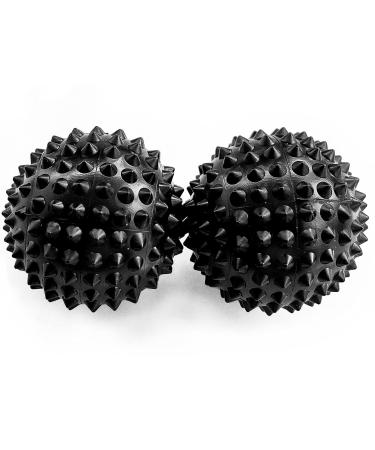 2x DBT skills hedgehog ball |Magnetic high stress acupressure ball |For stress relief or massage |against tension and for more concentration (biodegradable - black 32 mm) biodegradable - black 32 mm