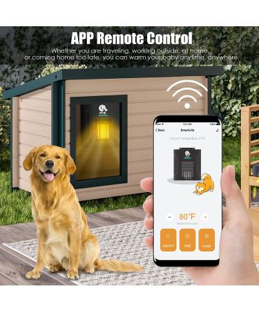 300W Dog House Heater with Thermostat & App Control | Outdoor Pet Heater with Adjustable Temp & Timer | Safe & Easy to Install - Buy Online on GoSupps.com