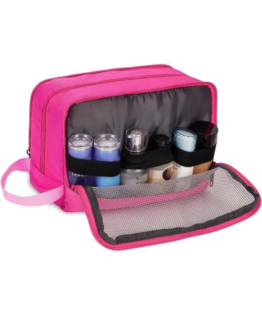 WANDF Toiletry Bag Water-Resistant Nylon Travel Wash Bag Lightweight Dopp Kit for Men and Women(A-Pure Pink) - Buy Online on GoSupps.com