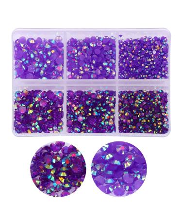 3000pcs Flatback Rhinestones for Crafts Dark Purple AB Crystals Rhinestone Resin Flatback Rhinestones Glitter Gems Nail Diamonds Rhinestones Flatback Rhinestones for Clothes Accessories DIY