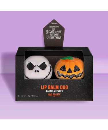 MAD BEAUTY Tim Burton's Nightmare Before Christmas Lip Balm Duo - Vanilla & Coconut | Jack Skellington | Hydrating, Softening, and Moisturizing | Scented - Buy Online on GoSupps.com