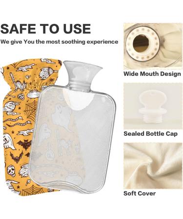 Naanle Halloween Hot Water Bottle with Cover - 1L Transparent Heat Bottle for Bed Hand Warmers Pain Relief & Cold Therapy - International Shipping Available - Buy Online on GoSupps.com