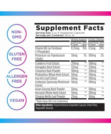 Livingood Daily Kidney Cleanse & Urinary Tract Support Supplement for Women & Men 14-Day Detox or 28-Day Wellness Routine with Cranberry Nettle Leaf Astragalus & Cinnamon Gluten Free 56 Capsules - Buy Online on GoSupps.com