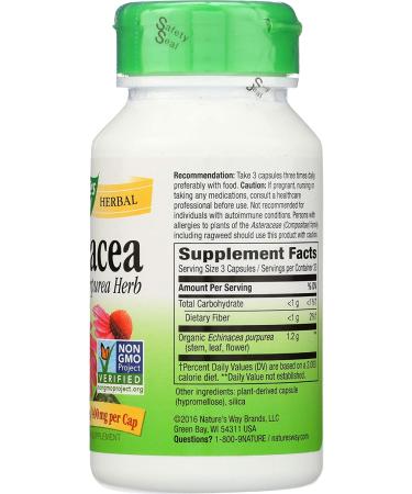 Nature's Way Echinacea Purpurea 1200 mg - 100 Vegan Capsules for Immune Support - Buy Online on GoSupps.com
