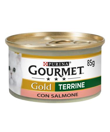 Purina Gourmet Gold - Pack of 24 cans of wet pâté with salmon for cats, 85 g each