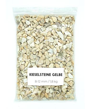 Landare pebble stones yellow 1.8kg - decorative stones - decoration stones for vases - pebble stones decoration - pebble stones small - decorative gravel - pebble stones garden (8-12 mm)