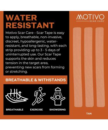Motivo Scar Care Bundle - Scar Tape & Cream (15ml) | Water & Sweat Resistant, Ideal for Surgical, C-Section, Trauma & Acne Scars | Suitable for All Skin Types | Tan - Buy Online on GoSupps.com