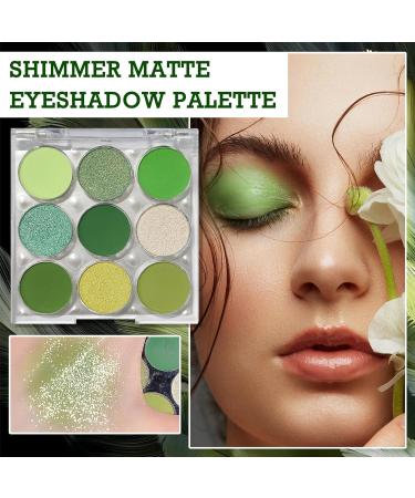 Green Glitter Eyeshadow Palette 9 Colors Matte Waterproof Eyeshadow Makeup Pallete Blendabale Long Lasting Highly Pigmented Shimmer Eye Shadow Palette Green Christmas Party Halloween Daily Makeup - Buy Online on GoSupps.com