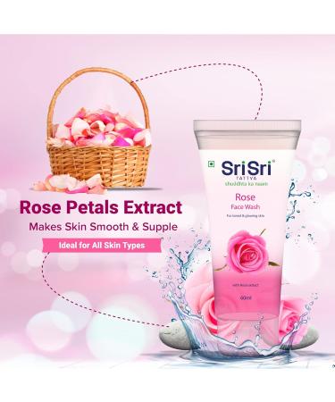 Sri Sri Ayurveda Rose Face Wash 60ml - Best Organic Cleansing for Radiant Skin | International Shipping Available - Buy Online on GoSupps.com