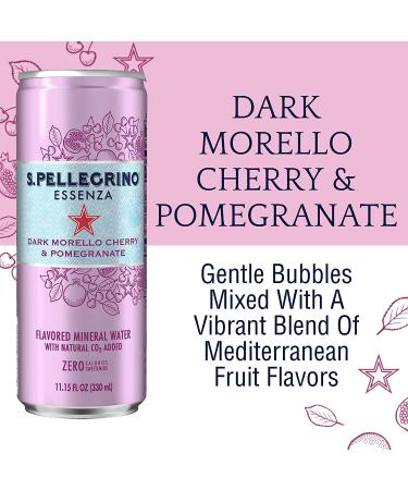 S.Pellegrino Essenza Dark Morello Cherry & Pomegranate Mineral Water - 24 Pack, 11.15 Fl Oz Cans - Buy Online on GoSupps.com