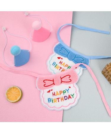 Wisebom 2-Piece Dog Birthday Bibs & Cat Birthday Decorations - Happy Birthday Pet Costumes & Accessories (Pink) - Buy Online on GoSupps.com