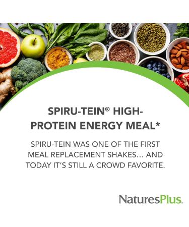 NaturesPlus SPIRU-TEIN Chocolate - 1.05 lb - Plant-Based Protein Shake - Non-GMO Vegetarian Gluten Free - 17 Total Servings 1.05 Pound (Pack of 1) - Buy Online on GoSupps.com