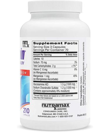 Nutramax Cosamin DS Joint Health Supplement - 210 Capsules for Men & Women, Glucosamine & Chondroitin Formula - Buy Online on GoSupps.com