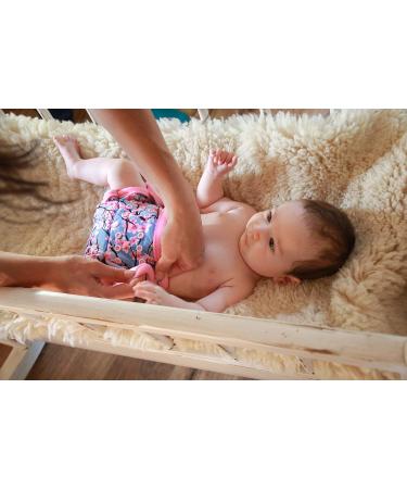 Petit Lulu Size 2 Powy Overpants - Washable Waterproof Baby Diaper Pants (5-16 kg) | Pint Buttons | Eco-Friendly Fleet Diapers | Made in EU (Gray/Pink) - Buy Online on GoSupps.com