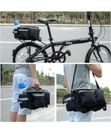 Roswheel 14024 Convertible Bike Rear Rack Seat Pannier Trunk Bag with Cup Holder - Buy Online on GoSupps.com