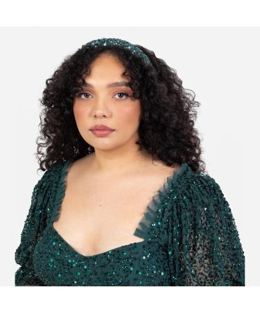 Maya Deluxe Women's Embellished Headband for Ladies Adults Sequin Alice Band Bridal Hair Accessories Bridesmaid Evening Formal Emerald One Size - Buy Online on GoSupps.com