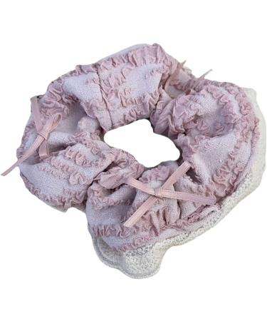amangul Sweet Ballet Ribbon Bowknot Headband Hair Clip for Women Girl French Style Hair Scrunchies Elegant Hair Style Tool(Pink Colon Ring) - Buy Online on GoSupps.com