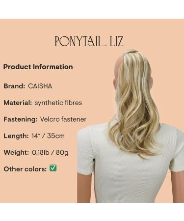 CAISHA 16" Hairpiece Clip On Ponytail Extension Slight Wavy With Self-adhesive Closure Blonde Highlights HCK204 blonde highlights #24H613 HCK204 - Buy Online on GoSupps.com
