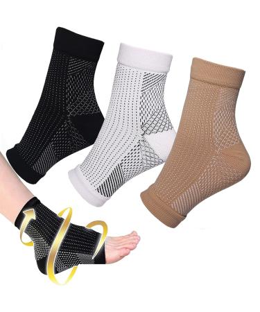 Rylara 3 Pairs Dr Sock Soothers Socks Anti Fatigue Compression Foot Sleeve Support Brace Sock, Dr Sock Soothers for Neuropathy Plantar Fasciitis Achilles Ankle, Men and Women (Mix, S/M) 3Pairs-Mix S/M