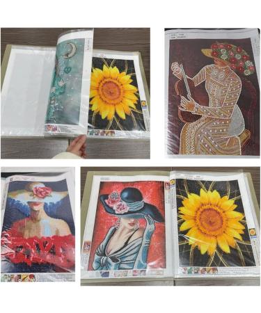Clear Pocket Diamond Painting Storage Book - A3 Size, 30 Pages, Large Portfolio Folder for Artists - Green - Buy Online on GoSupps.com