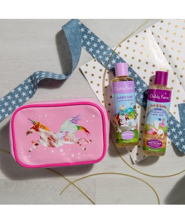 Childs Farm Kids Unicorn Luxury Wash Bag Gift Set | Organic Tangerine Bubble Bath 250ml & Blackberry Hair Body Wash 250ml | For Dry, Sensitive & Eczema-prone Skin - Buy Online on GoSupps.com