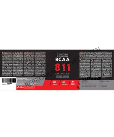 BANDINI BCAA 8:1:1 - Premium Branched-Chain Amino Acids (500 Tablets) | Muscle Building Supplements with Leucine Isoleucine Valine & Vitamins B1 & B6 | High Dose Lactose-Free Pre/Post Workout Support - Buy Online on GoSupps.com
