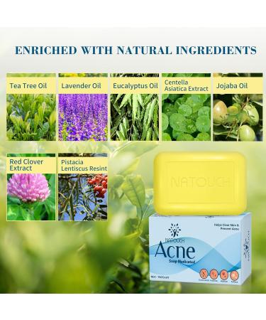 Acne Treatment Soap Bar with Salicylic Acid | Antifungal Medicated Soap for Body Face & Back | Natural Essential Oil Dark Spot Remover - Buy Online on GoSupps.com