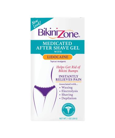 Bikini Zone Medicated After Shave Gel - Instantly Stop Shaving Bumps, Irritation, Redness & Itching in Sensitive Areas - Gentle, Clear Formula - Dermatologist Approved (1 oz) 1 Ounce