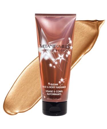 Melanie Mills Hollywood Gleam Body Radiance All In One Makeup  Moisturizer & Glow For Face & Body - Peach Deluxe  3.4 fl.oz.