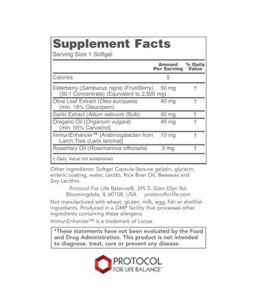 Protocol A-Biotic Immune Support Softgels - Garlic Elderberry Rosemary Olive Leaf - 60 Count - Buy Online on GoSupps.com