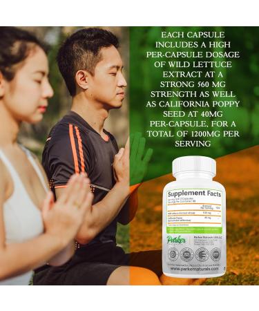 Parker Naturals Wild Lettuce Extract & California Poppy Seed Supplement 2 Way Premium Strength Herbal Supplement for Healthy Sleep & Relief Support 120 Capsules - Buy Online on GoSupps.com