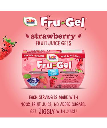 Dole Fru-Gel Strawberry Fruit Juice Gels Fun and Healthy School Snack your kids will love! Made with 100% Fruit Juice & No Added Sugar (123g 24 Total Cups) - Buy Online on GoSupps.com