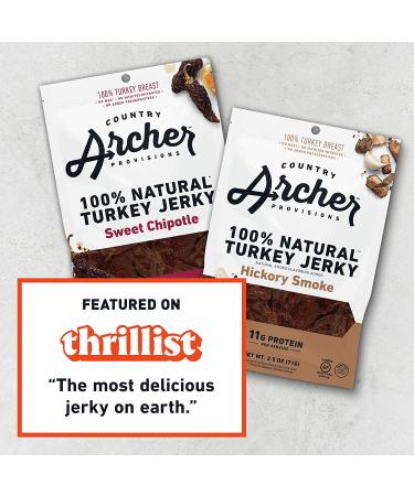 Country Archer 100% Natural Hickory Smoke Turkey Jerky - 2.5 oz - Buy Online on GoSupps.com