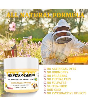 Natural Organic NZL Bee Venom Professional Serum Care Joint & Muscle & Bone Cream Gel - for Back Neck Hand Foot Knee Muscle Shoulder Hip Nerve Vitamin B6 Aloe Vera Adult Elderly 4 Fl Oz (Pack of 1) - Buy Online on GoSupps.com